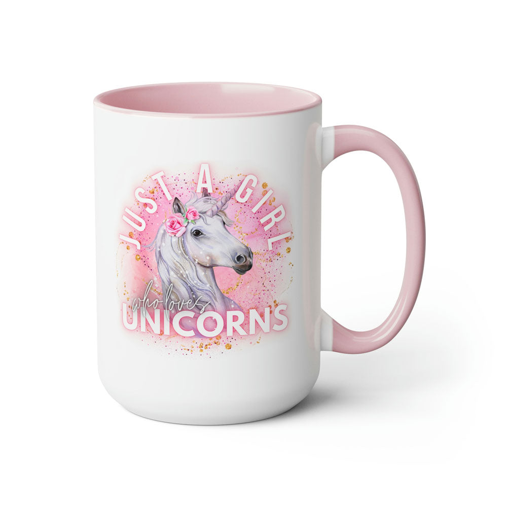 Just a Girl who Loves Unicorns Accent Mug