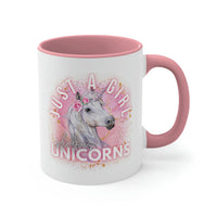 Just a Girl who Loves Unicorns Accent Mug