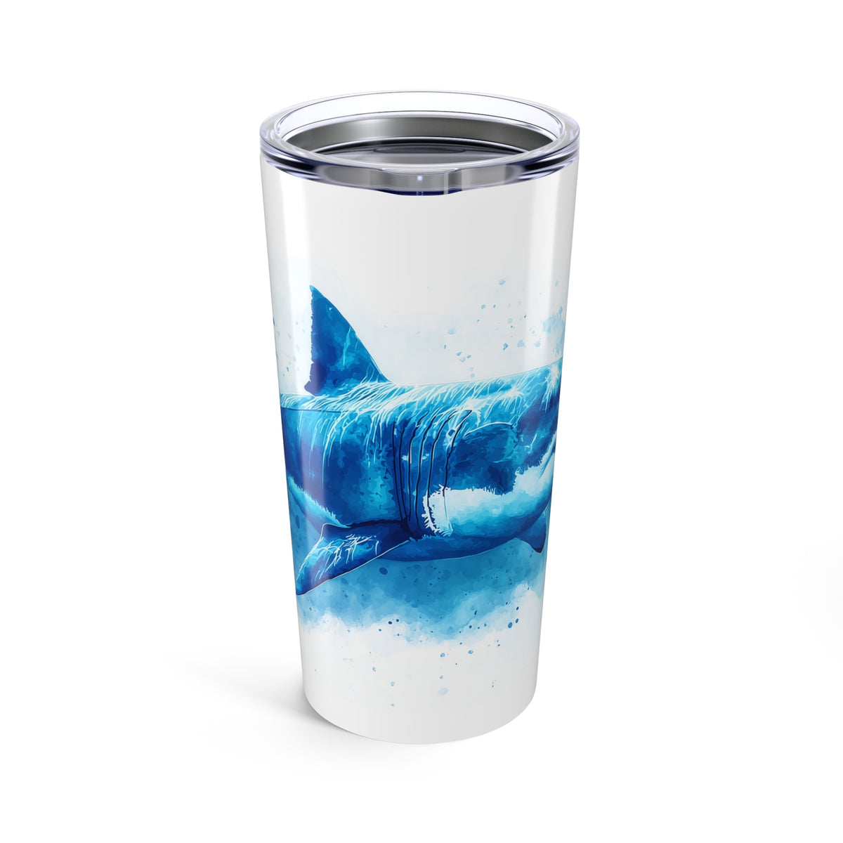 Splash of Blue Great White Shark Tumbler, 20oz