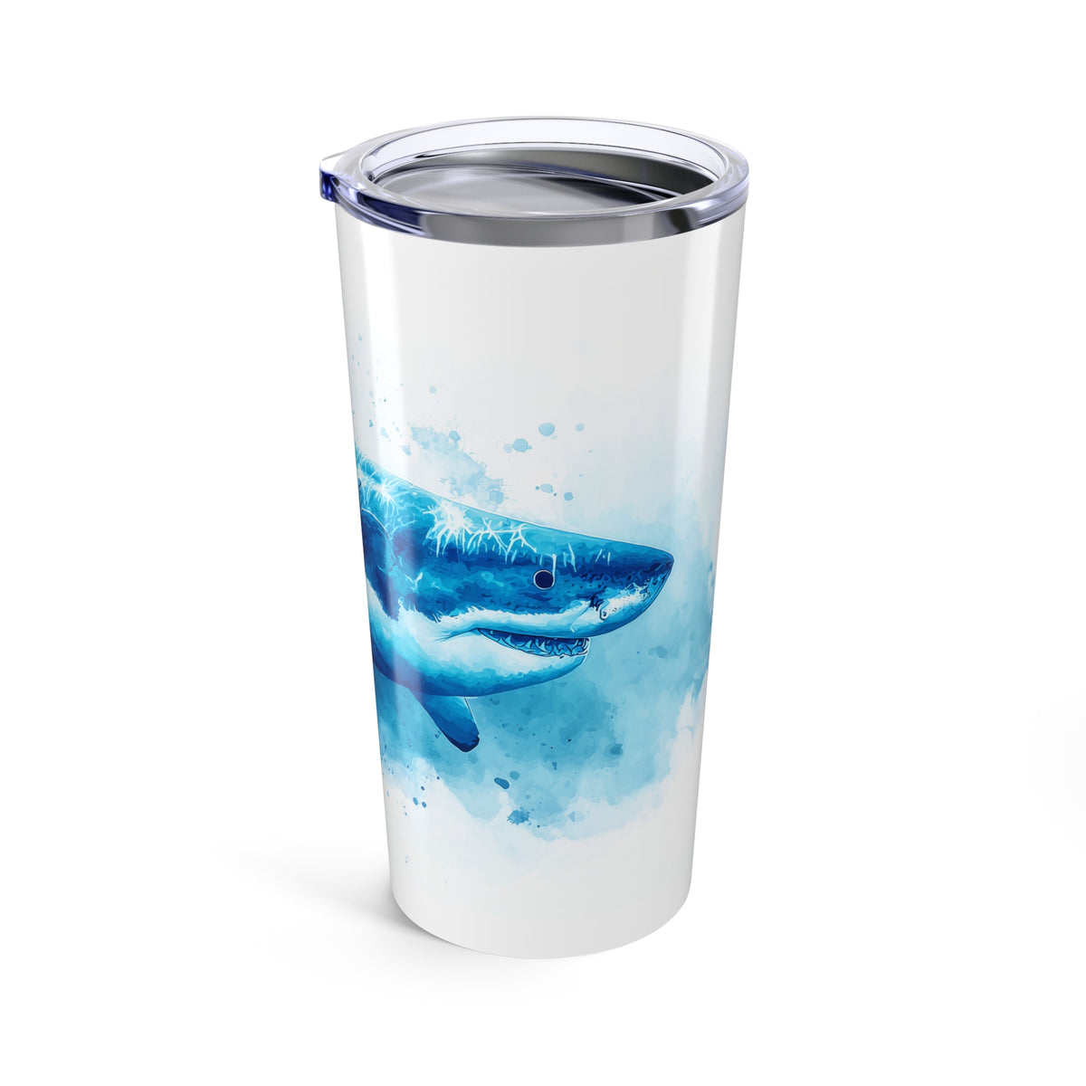 Splash of Blue Great White Shark Tumbler, 20oz