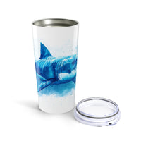 Splash of Blue Great White Shark Tumbler, 20oz